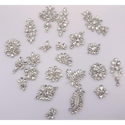 Diamond Beaded crystal patches Rhinestone Patches glue back fabric iron on beading Applique decoration patch