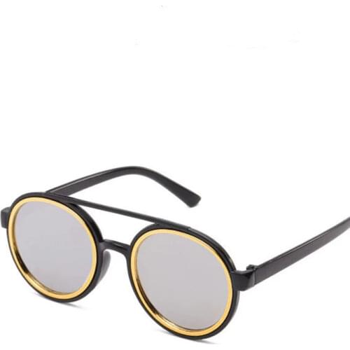 Factory wholesale 3-7 years kids sunglasses Vintage Round glasses Cute Boys&girls Reflective lens Child Eyewear N339