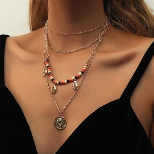 ORNAPEADIA 2021 Fashion Turquoise Conch Pendant Necklaces for Women Girls Connection Gothic Bohemia Jewelry Wholesale