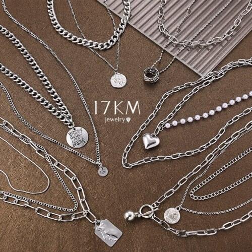 Punk Multilayered Cross Lock Pendant Necklace For Women Silver Color Portrait Coin Chain Choker Necklaces 2021 Jewelry