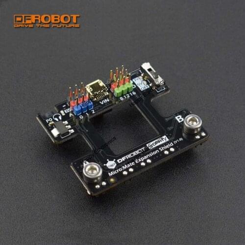 DFRobot Micro:Mate Mini I/O Expansion Board for micro:bit, 5V/3.3V Compatible with Gravity modules sensor servo motors 3-pin etc
