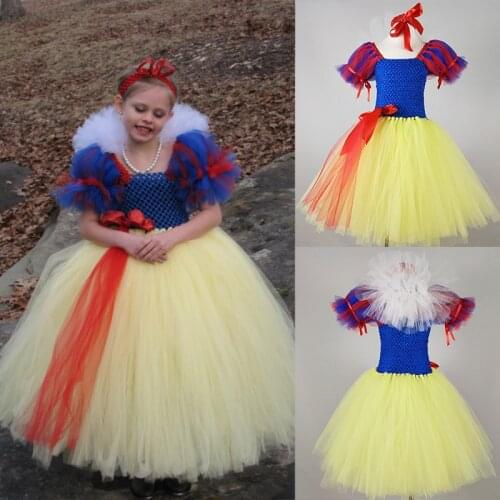 Halloween Kids Girls Cosplay Tutu Dresses Yellow Princess Girls Autumn Clothes Halloween Party Costumes for Toddler Girls