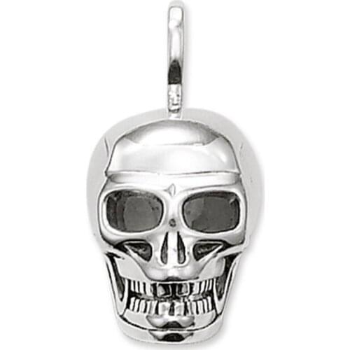 Small Skull Pendants Fit Bracelet Necklaces Chain, Fashion Thomas Style Pendant Silver Plated Ts Jewelry Punk Gift for Women Men