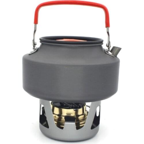 Portable Alcohol Stove Burner with Aluminum Alloy Stand Lid for Outdoor Camping Hiking Backpacking Cooking