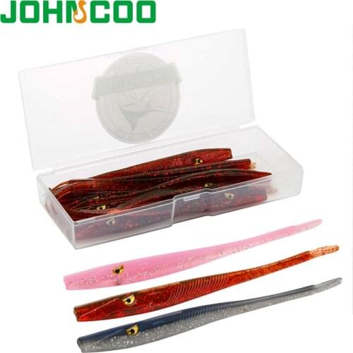 JOHNCOO Fishing Lure Soft Wrom 10pcs 125mm 3.8g Pesca Fishing Soft Lures Silicone Bait Wobblers Leurre Souple