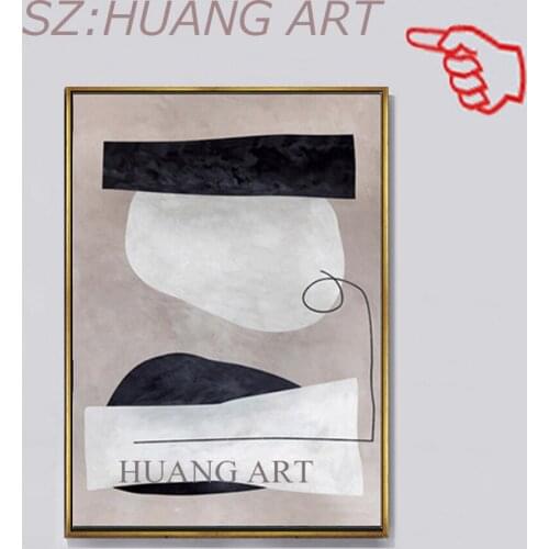 Shenzhen Dafen painter White Abstract Canvas Painting Bedroom Decor Marble Black Grey Wall Pictures Modern Home Room Decoration