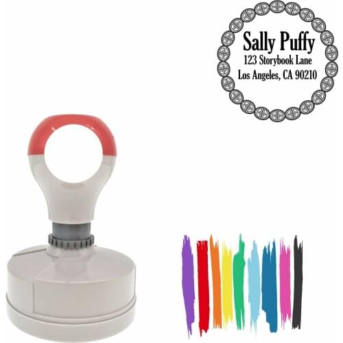 Bbloop Acient Coin Design Round Pre-Inked Laser-Cut Address Stamp