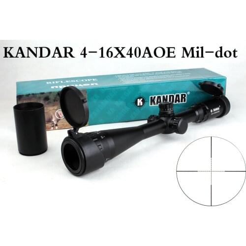 Tactical Optical Sight KANDAR 4-16x40 AOE Mil-dot Reticle RifleScope Locking/Resetting Hunting Rifle Scope