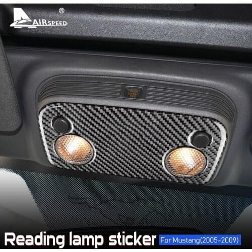 Carbon Fiber for Ford Mustang GT 2005 2006 2007 2008 2009 Accessories Interior Trim Car Roof Reading Light Lamp Cover Sticker