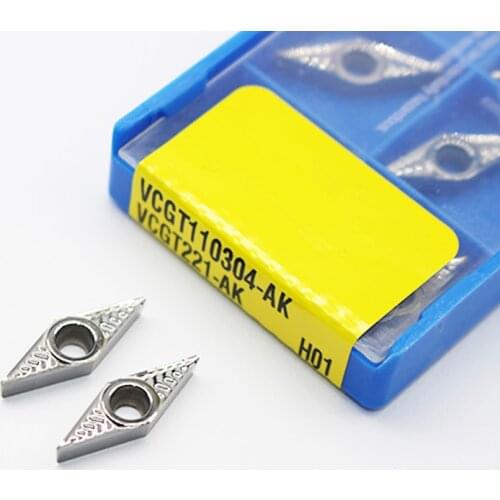 VCGT110304 AK H01 VCGT 110304 Aluminum cutter blade Insert Cutting Tool turning tool CNC Tools AL +TIN Alloy wood