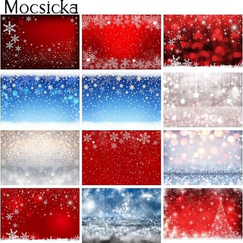 Winter Snowflake Red Backdrop for Photography White Snow Portrait Background for Newborn Children Photography Photocall Props