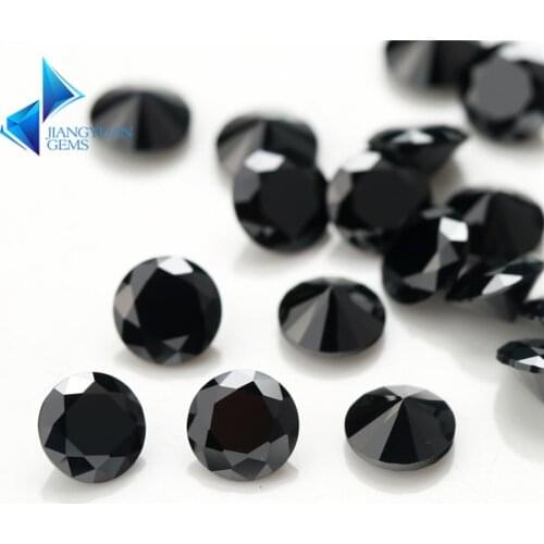 1~3mm Round Cut Black Color Nano Black Synthetic Gems For Jewelry Stone