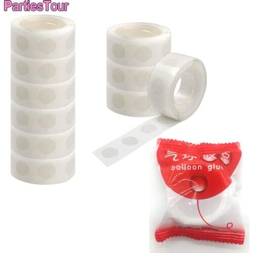 1000pcs (10 Rolls) Balloon Tape Strip of Glue Removable Adhesive Point Tape Non-Liquid Scrapbook Party Wedding Balloons Decors