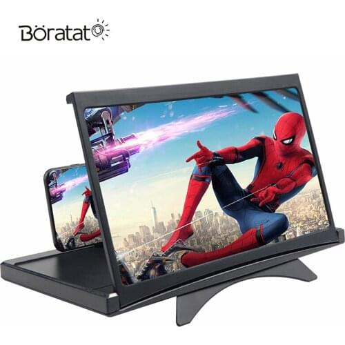 12 Inch 3D Mobile Phone Amplifier Pull-Out 14Inch HD Blu-Ray Amplifier Lazy Bracket Rurved Screen Protable