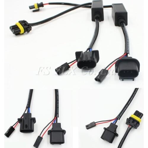 FSYLX 2pc H13 HID Relay Harness HI/LO bi Xenon H13 Wiring Wire 12v auto wire adapter socket connector for h13 bi-xenon hid kit