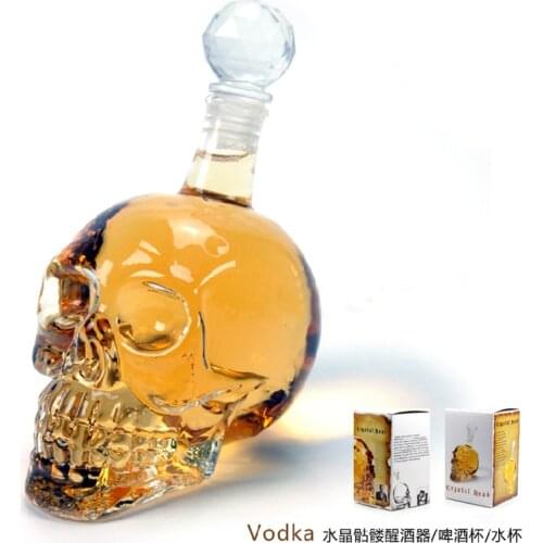 350ML/550ML/1000ML Creative Crystal Skull Shot Glass Drinking Bar Dining Whiskey Bottle Wine Bottle