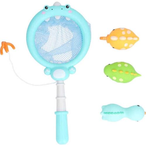 Baby Bath Floating Soft Rubber Dinosaur Water Basin Toy Fish Net Bathing Swimming Toddler Toy Water Fun For 0 3 Years Old Gifts