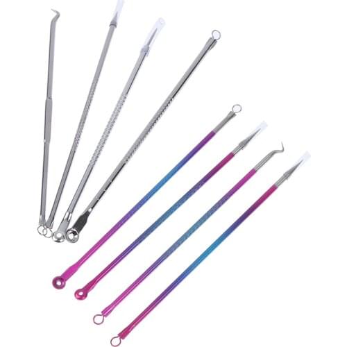 4PCS Stainless Steel Blackhead Comedone Kit Acne Extractor Blackhead Remover Blackhead Spot Cleaning Tool