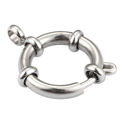 5Pcs Stainless Steel Golden Color Spring Ring Clasps for DIY Jewelry Making