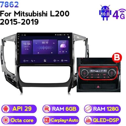 6G +128G QLED 5G Carplay Android 10 Car Radio For Mitsubishi L200 5 2015-2019 Navigation GPS Multimedia Video Player Stereo BT