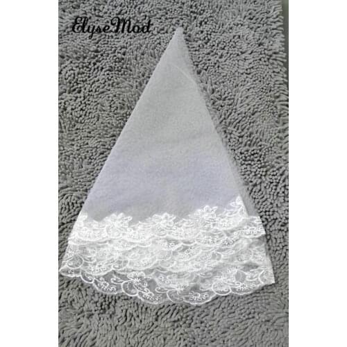 Free Shipping In Stock High Quality Cheap Short Wedding Veils White Ivory One Layer Lace Bridal Veils Wedding Accessories