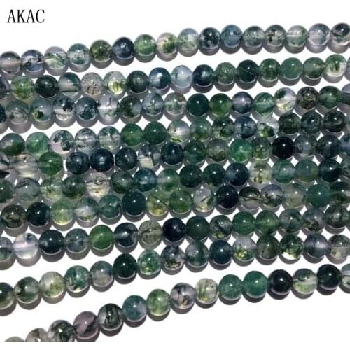 3strands Approx4mm natural moss agate loose beads 15.5inches for diy making bracelet necklace