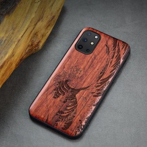 Carveit Wooden Carved Case For OnePlus 8T 1+8T Pro Real Wood Shell Shockproof Soft-Edge Cover Luxury Accessories Slim Phone Hull