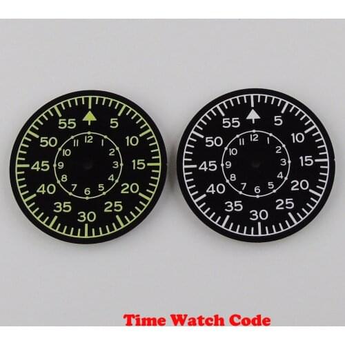 Black 35.5mm Automatic watch dial watch face fit MIYOTA 82 series MINGZHU 2813 Automatic Movement