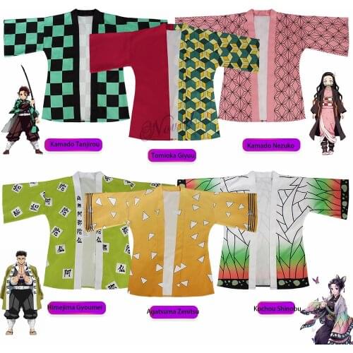 Demon Slayer Kimetsu no Yaiba Kimono Haori Yukata Cosplay Anime Nezuko Shinobu Zenitsu Women/Men/Kids Casual Cool Streetwear