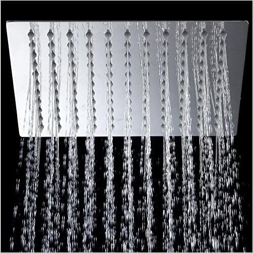 Bathroom 12 inch stainless steel square top rainfall shower head shower part,chrome-3365