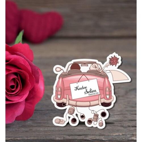 İsme Special Mention, Henna, Wedding, Engagement, Wedding Souvenir Wooden Magnet 25 Pcs