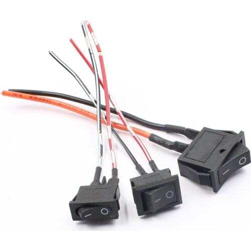 KELIMI Car Flat Slim Black Boat Rocker Button Power Switch 2pins 2 Pin 250V 6A 125V 10A 20A ON-OFF Switch