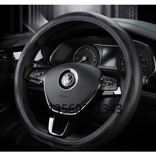 Leather steering wheel cover fit For Volkswagen VW Sagitar Tiguan Lavida Magotan Passat Bora Golf Car Grip Cover