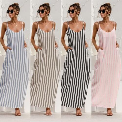 Summer Women Dress Striped Color Backless Sexy V-Neck Beach Style 2021 Spring Female Vestido Patchwork Party Birthday C2470