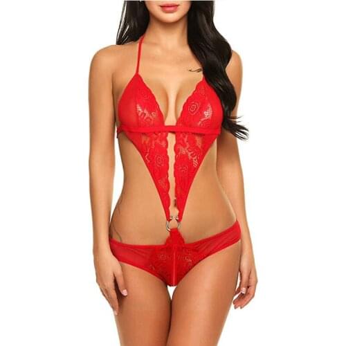 Fashion Sexy Women Exotic Apparel Attraction Hollow Out Lace Perspective With Silver Lingerie Ladies Underwear Plus Size XXL