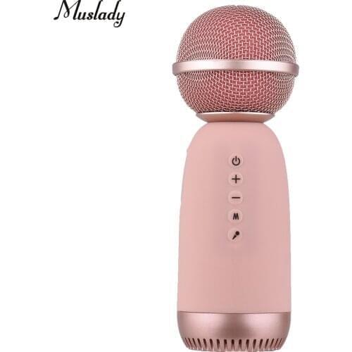 Muslady MC-001 Wireless BT Microphone Portable Handheld Karaoke Mic with Built-in Speakers Compatible for Live Streaming Singing
