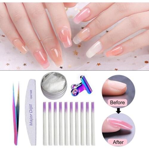 Nail Set Professional Fiberglass Nail Kit Fiber Nails Extension Manicure Salon Tool Set Nail Art Tools