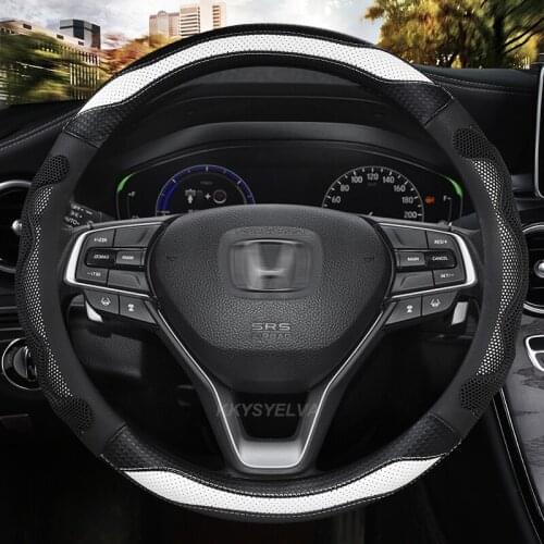 38CM Non-slip PU Leather Steering Wheel Covers for Honda Accord City Civic Fit Brio CRV HRV Mobilio Odyssey Accessories