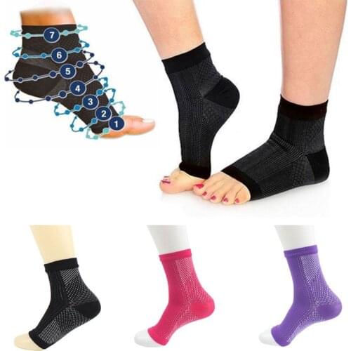 1Pair/2pcs Men Anti Fatigue Open Toe Sports Short Socks Fitness Ankle Sleeve Arch Support Pain Relief Elastic