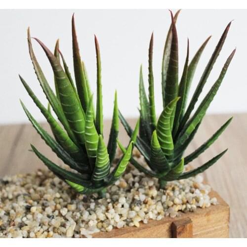New 1Pc Artificial Aloes Simulation Plants Bonsai Tabletop Hotel Home DIY Decoration Realistic Waterproof Durable Bright Color
