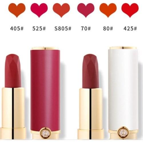 NOVO 6color Gem White Tube/little Red Tube Lipstick Moisturize Waterproof Long-lasting Not Blooming Velvet Matte Lipstick TSLM2