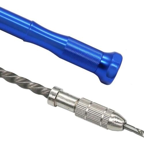 Upgrade Semi-automatic Mini Hand Drill+2pcs Double Side Chuck+10pcs Twist Drill Bits Drill Wood Model Manual 1-3mm Drill Bit