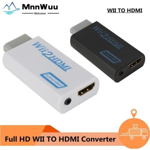 Full HD 1080P Wii to HDMI-compatible Converter Adapter Wii2HDMI-compatible Converter 3.5mm Audio for PC HDTV Monitor Display