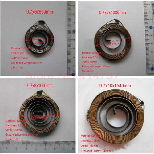 S-shaped spring coil spring Thickness 0.7mm width 6-30mm Spiral Flat Wire Coil Spring Constant Force Springs Small Spiral Style