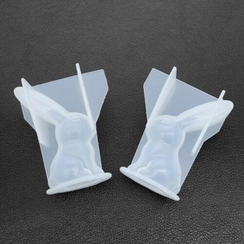 DIY Crystal Epoxy Silicone Big Ear Rabbit Silicone Mold Making Pendant Pendant Pendant Jewelry