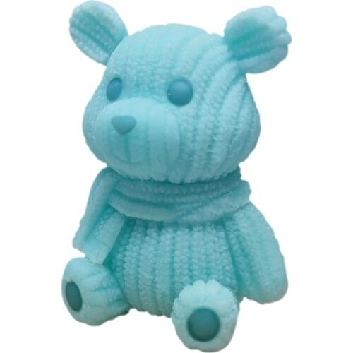 3D Bear Candle Wax Silicone Mold DIY Bears Chocolate Mousse Cake Dessert Baking Jello Gummy Birthday Valentine Candy Making