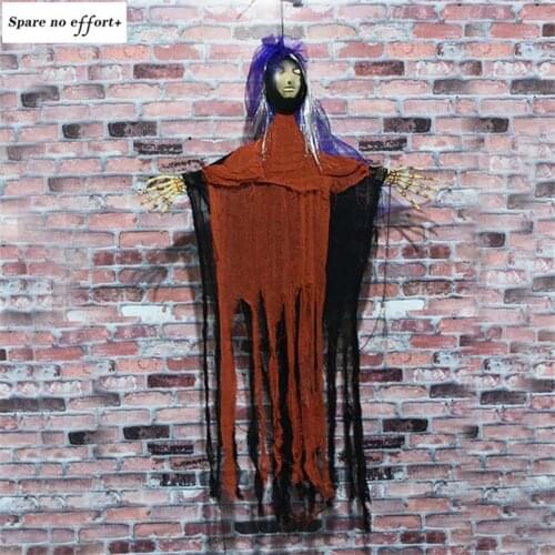 Creepy Face Glowing Scare Ghost Halloween Decoration Horror House Hanging Ghost Electric Ghost Ornaments Festival Supplies Toy