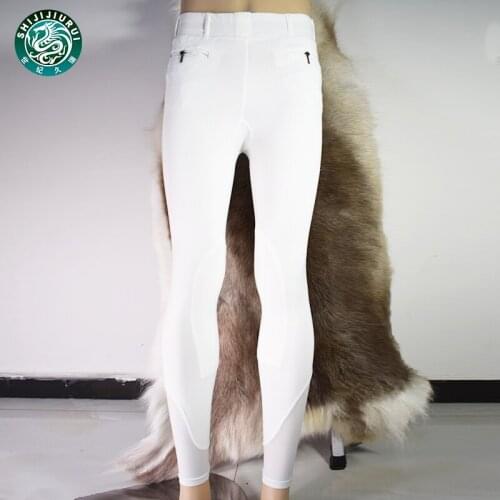 Thin Spring And Summer Adult Wear-resistant Non-slip Elastic Comfortable Breathable Equestrian Equipment White Riding Breeches