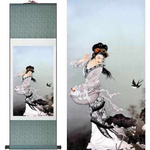 Traditional Chinese pretty girl painting Home Office Decoration beautifull women painting washing painting