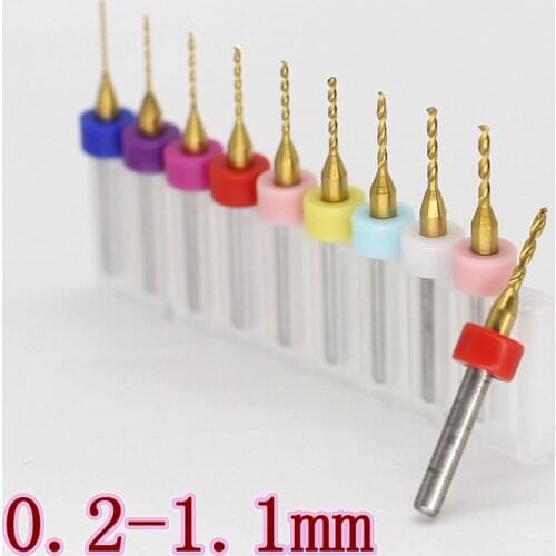 HANGXIN 0.2-1.1mm Carbide PCB Drill 10PCS Metal Drill Dremel Drill CNC Router Wood Tools Machine Accessories